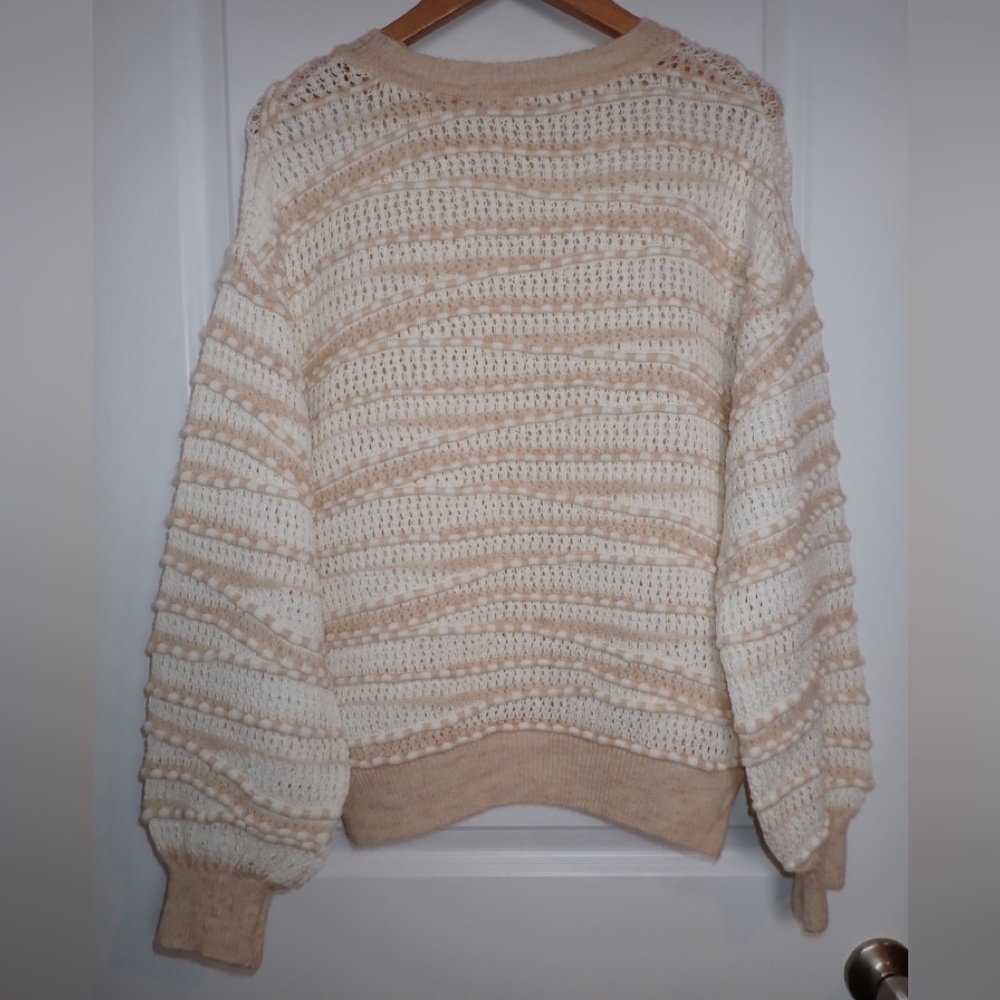 By Anthropologie Open-Stitch Checkered Sweater size S - Picture 2 of 14